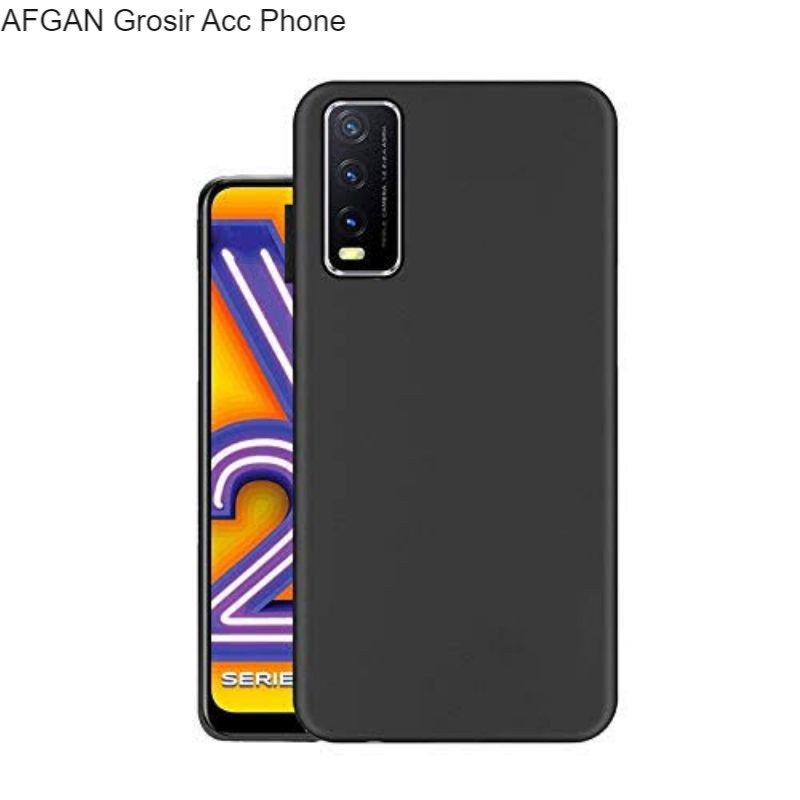 Soft Case Blackmatte Vivo Y12S / Y20 / Y20i Casing Silikon Slim Black Matte Hitam Polos Vivo Y12S / 
