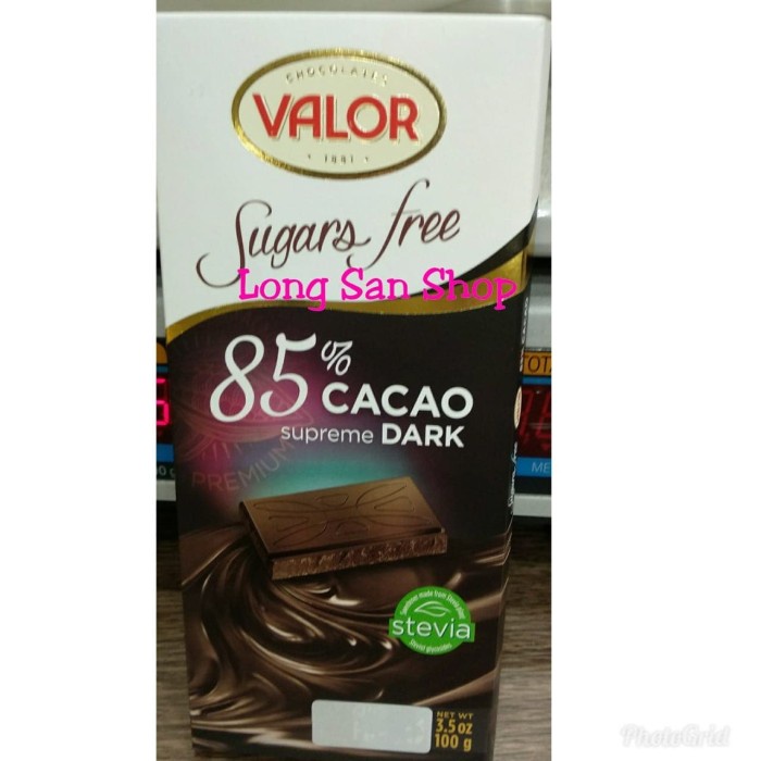 

PROMO!! VALOR 85% CACAO SUPREME DARK SUGARS FREE 100 GR - COKLAT IMPOR