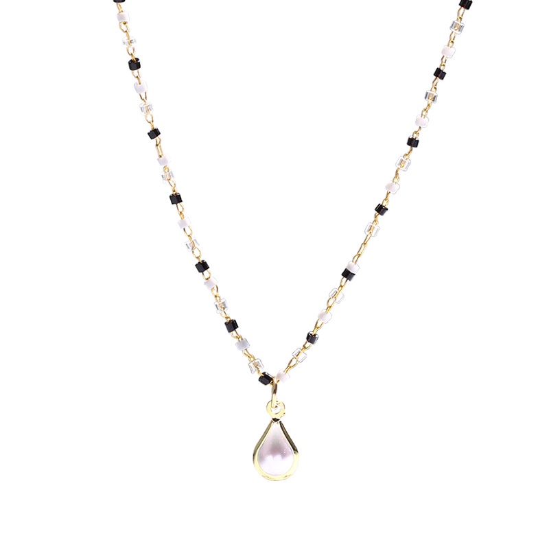 Kalung Choker Kristal Mutiara Warna Hitam Dan Putih Untuk Wanita
