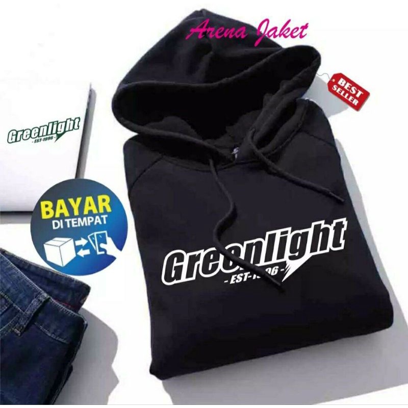 TERMURAH !! COD Jaket Sweater Hoodie Pria Distro GREENLIGHT Original Big Size Jumbo M - XXL