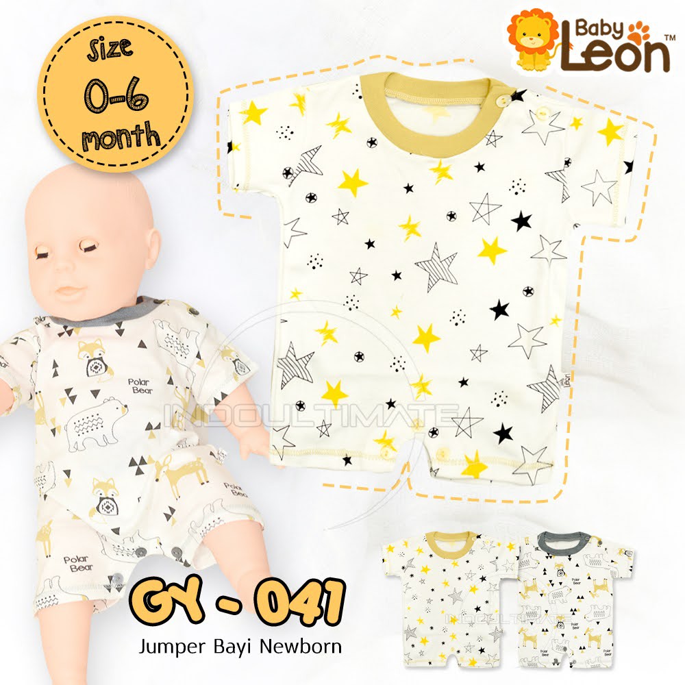 [0-6 Bln] Jumper Bayi Jumsuit JP-GY041 Bayi BABY LEON  Baju Bayi Anak Baru Lahir Laki Laki Perempuan