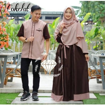 Gamis Couple kasih Pasangan Remaja Modis Kekinian Modern Terbaru 2021 Couple lebaran Suami Istri