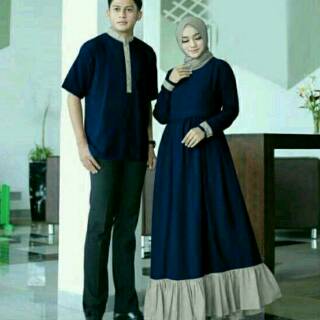  Baju  Muslim  Couple  NAJWA  Gamis Sepasang Maxi Dress Wanita 