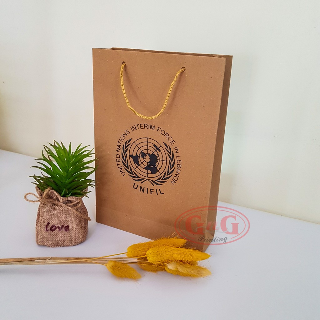 Jual Paper Bag Kraft Custom Print / Shopping Bag Custom Print / Paper