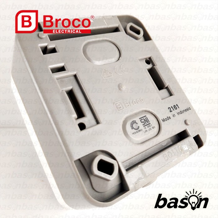 BROCO Atlantic 2161 Single Switch 10A 250V - Outbow 1 Gang IP44