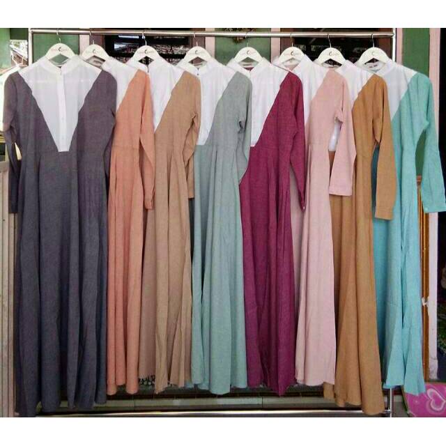 Gamis cantik Hanna dress by ADEN Hijab Big Sale Free segi 4 motif
