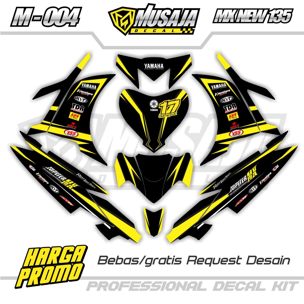 Decal Jupiter MX new full body - Decal stiker motor jupiter MX new full body hitam biru merah