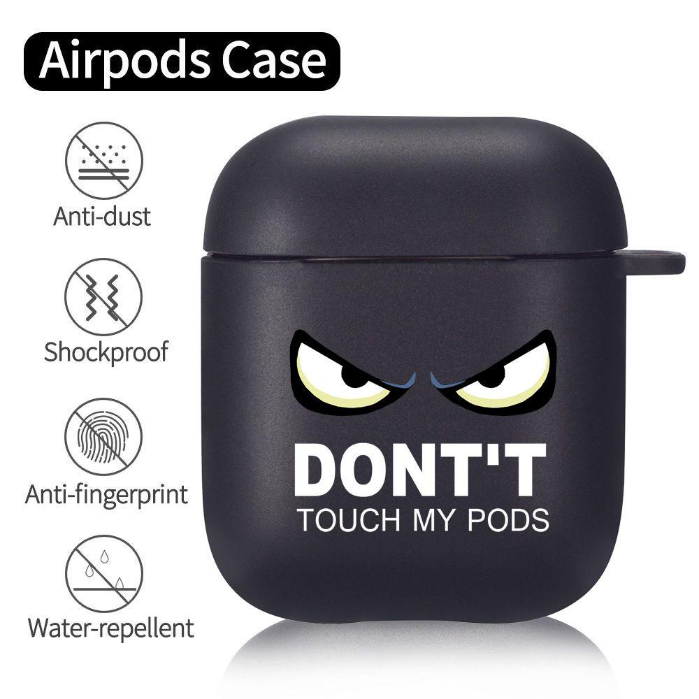 Top Soft Silicone Cover Dont Touch My Pods Mewah Full-Body Pelindung Earphone Headphone Cases