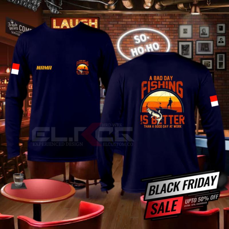 TSHIRT FISHING PREMIUM || BISA CUSTOM NAMA,LOGO,TULISAN SENDIRI || KAOS MANCING PRIA BIG SIZE || BAJ