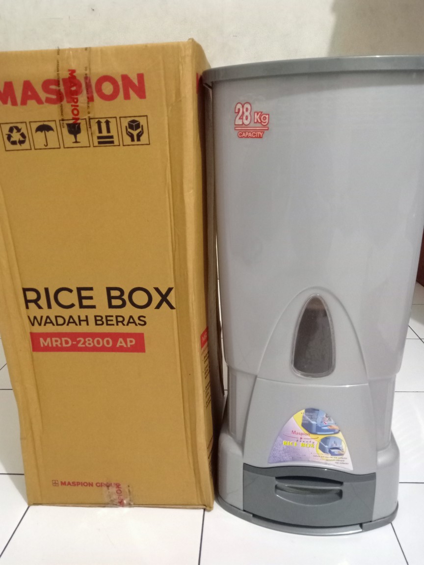 Ricebox Maspion Mrd-2800ap Tempat Beras Rice Box 28kg Mrd2800ap