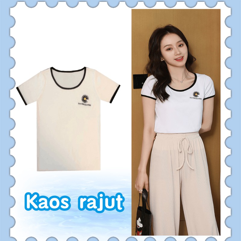  Kaos  Wanita  Lengan Pendek Versi Korea  Atasan Kaos  Import 