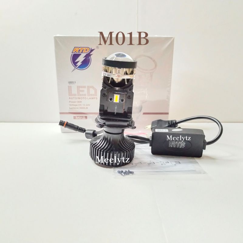 Lampu utama Led RTD M01B  M01H Mini Projector H4 Cut off motor mobil