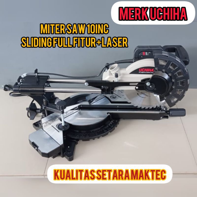 Mesin Potong Alumunium Sliding 10inc Miter Saw Mitersaw Mitre Merk UCHIHA