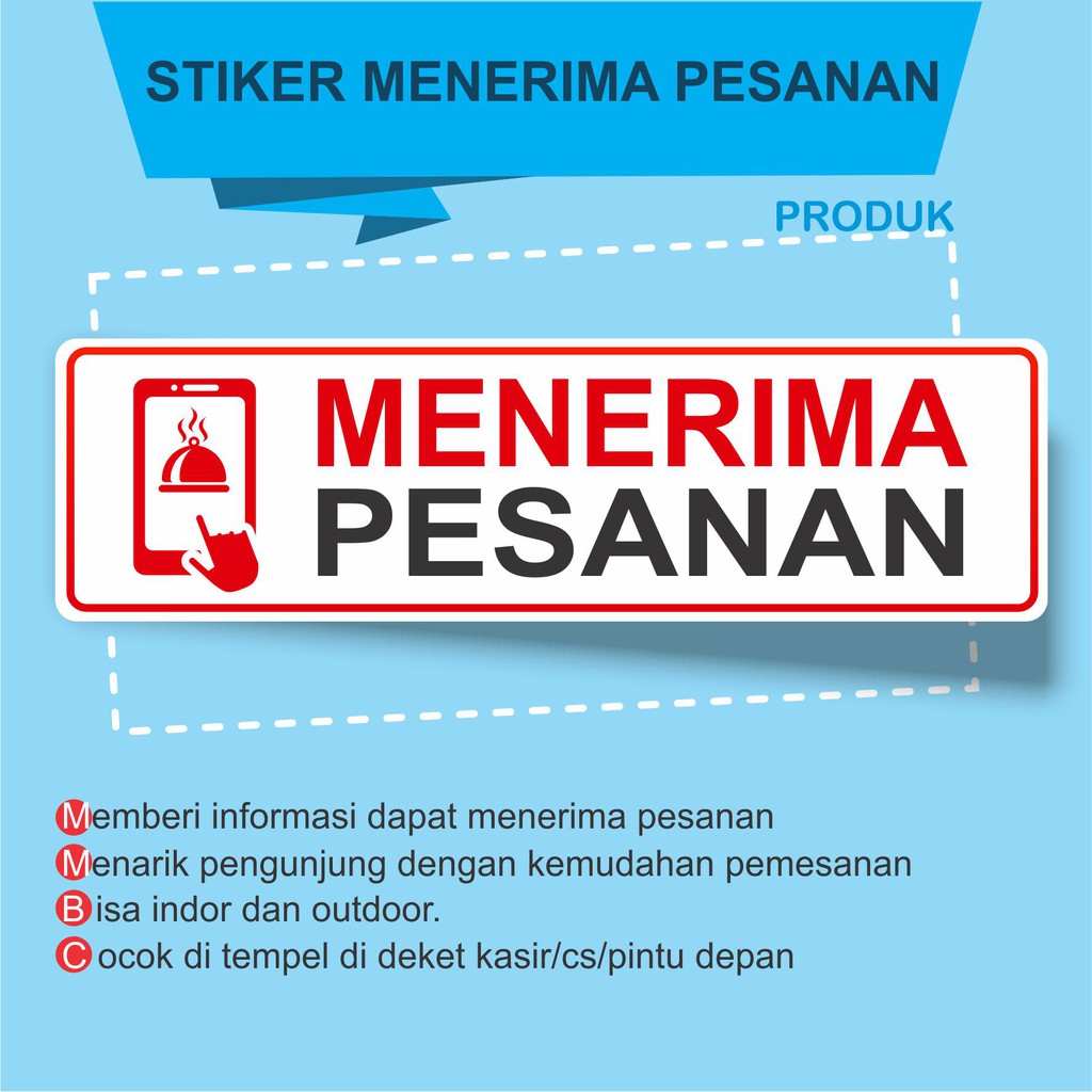 

STIKER MENERIMA PESANAN UNTUK USAHA KULINER