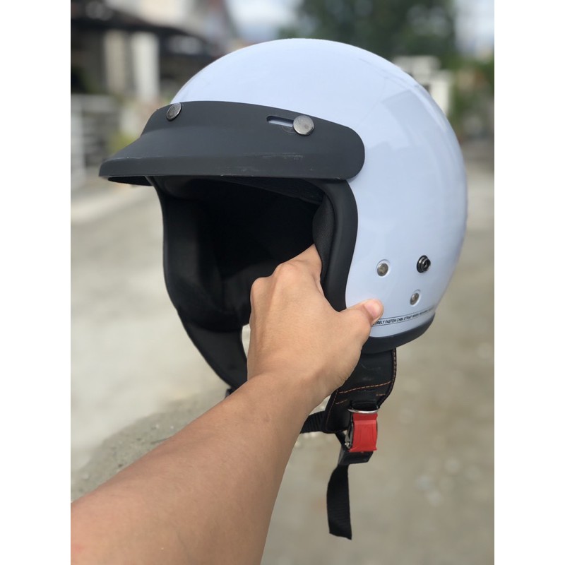 Helm Bogo Dewasa Retro Pet Full Leher Sni