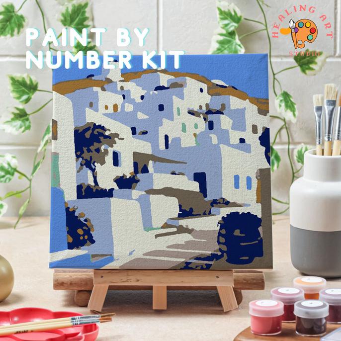 

Paint by number lukisan bangunan city versi 2 canvas 20x20 cm