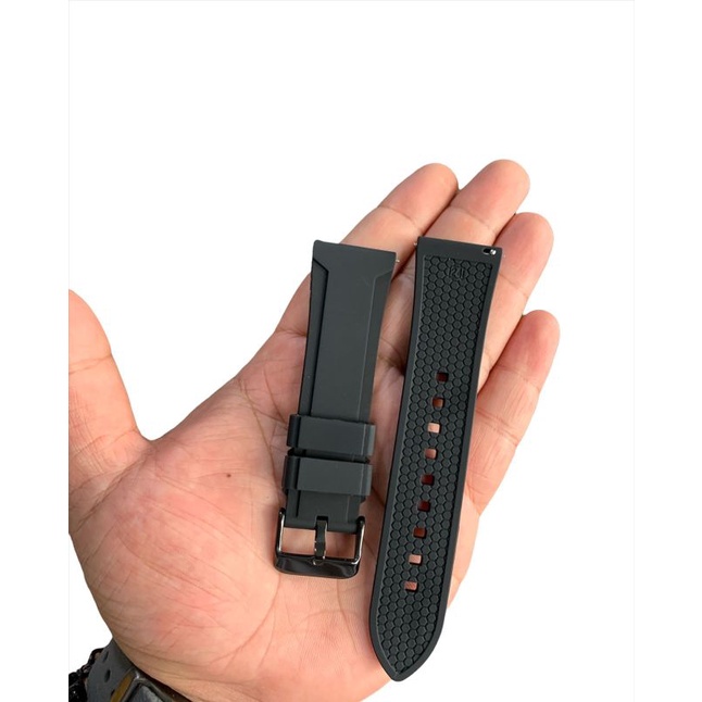 Strap Tali Jam Tangan Silicon Alexandre Christie Hitam Tebal