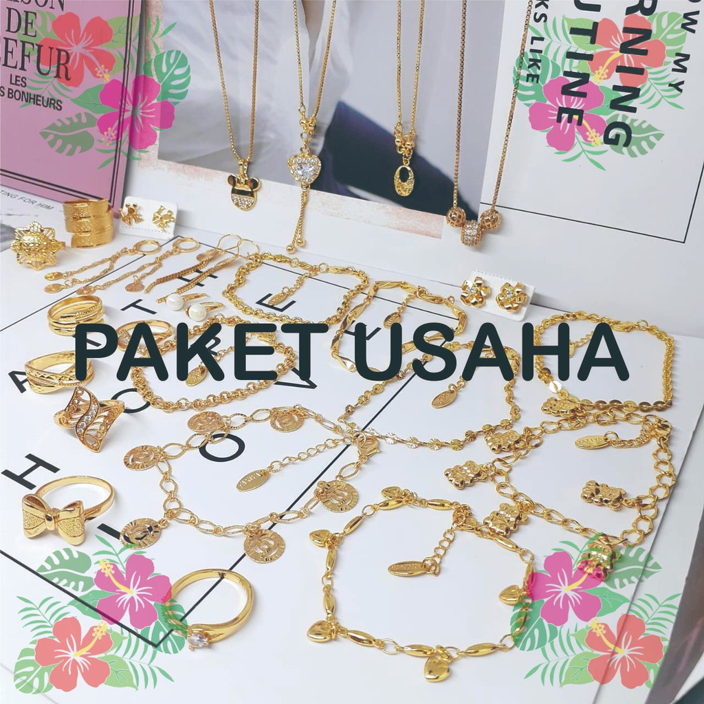 Paket Usaha 100 pcs Titanium Xuping Acc Jualan Perhiasan Grosir Dagang Paketan Murah Anti Karat - BB616