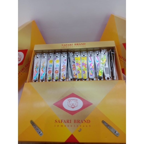(12pcs) Gunting Kuku Stainless Besar Original Safari Tajam Kuat Murah Grosir/NAIL CLIPPER / Pemotong Kuku