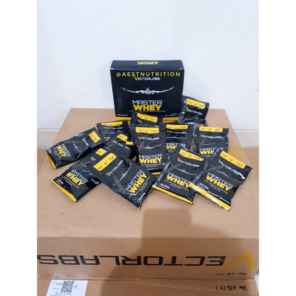 Vectorlabs Master Whey Sachet 1 Serving Susu Protein Shake Isolate Concentrate Supplement Fitness