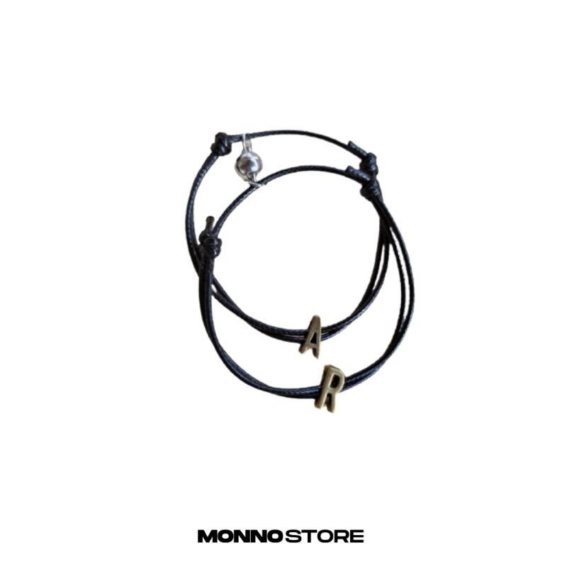 Gelang tali magnet inisial/gelang tali couple