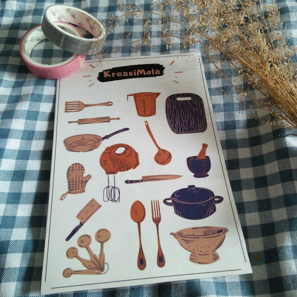 

Happy cooking journal sticker deco