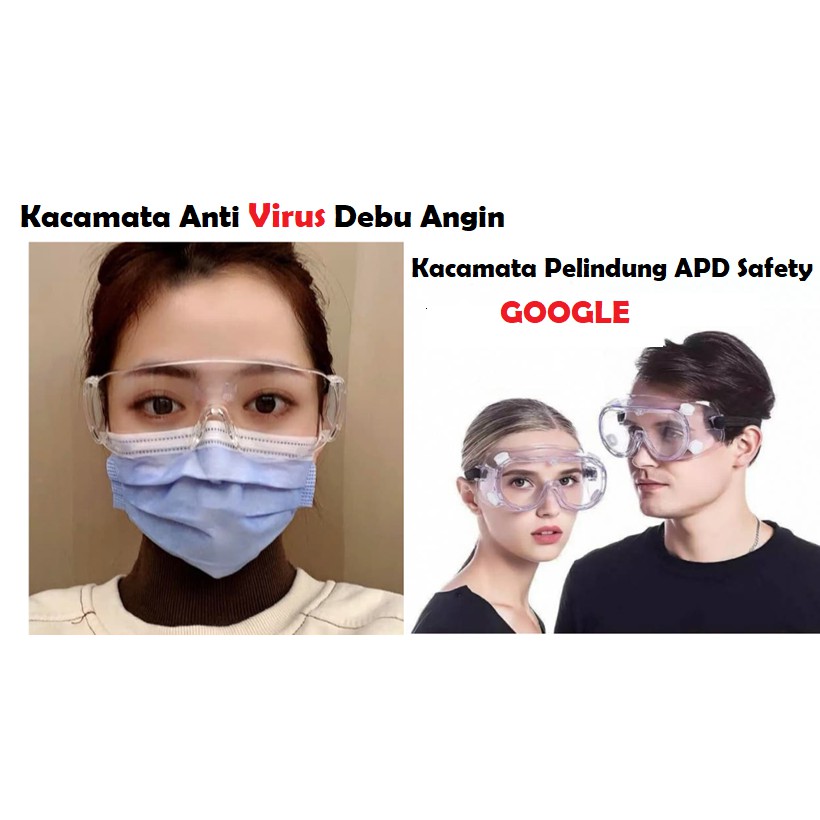 Kacamata Medis Anti Virus Debu Angin Kacamata Pelindung APD Safety