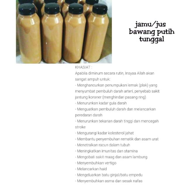 

Jus/jamu bawang putih tunggal 250ml