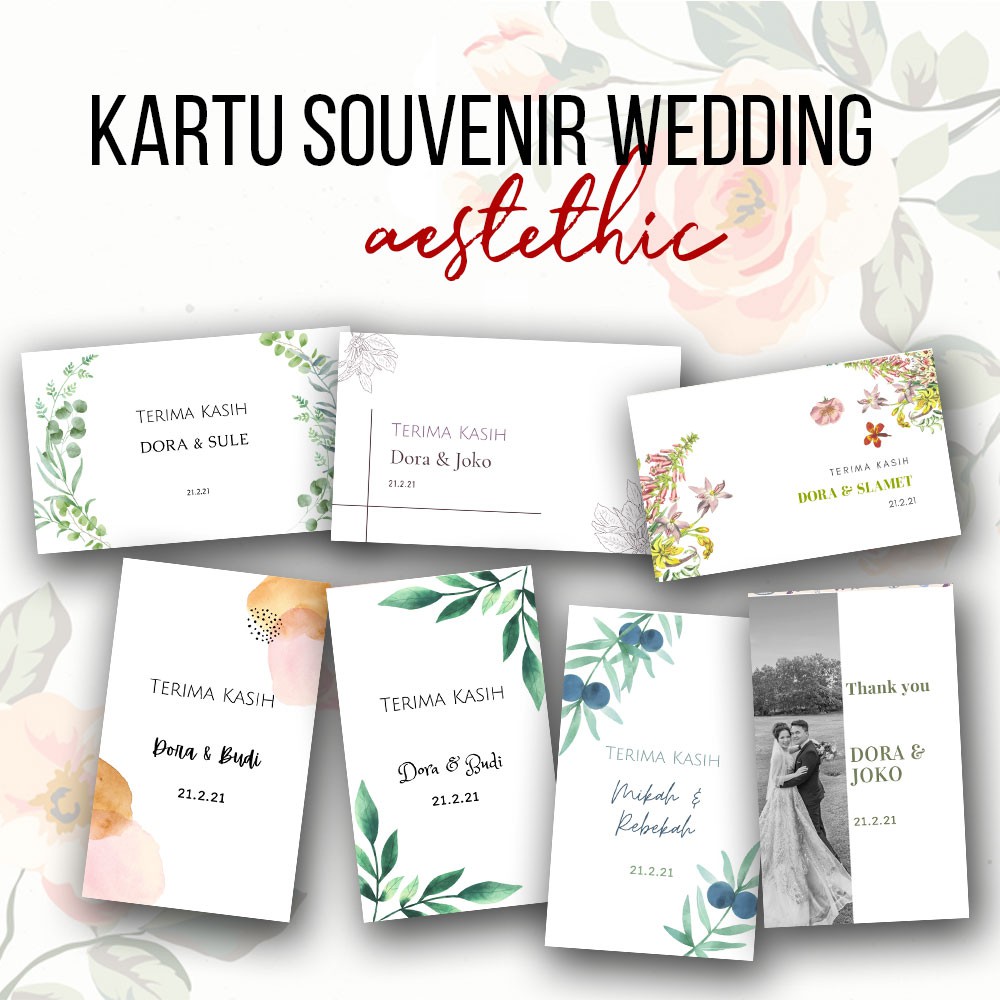 Kartu Ucapan Wedding Kartu Souvenir Pernikahan Thank You Card Wedding Rustic Kartu Wedding