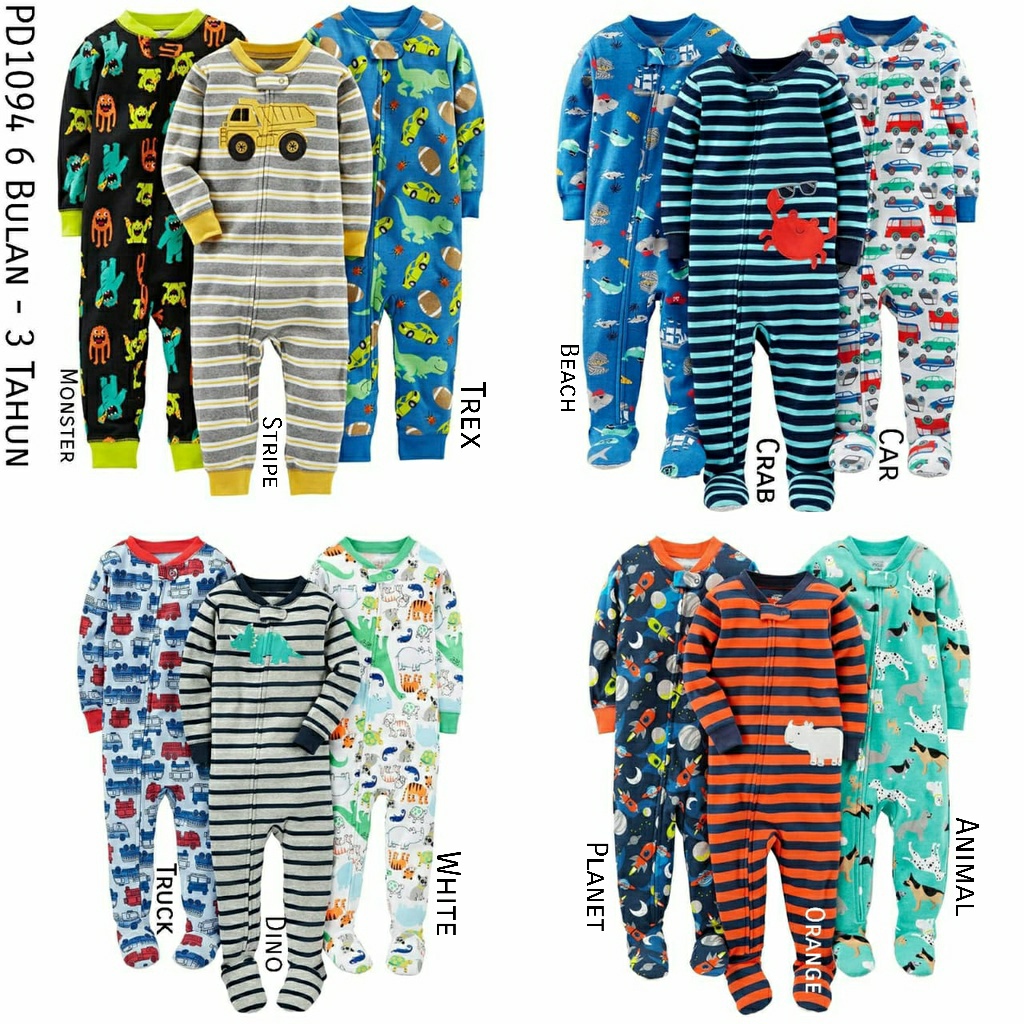 (MARALI) PD1094 Carters Sleepsuit Baby Anak Crab Car