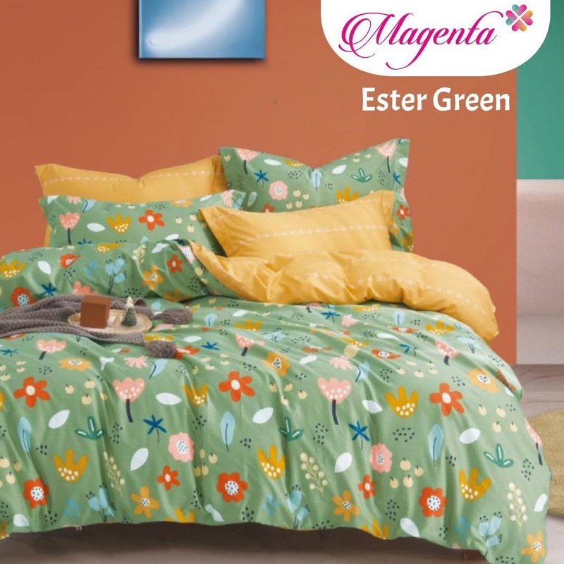 SPREI BEDCOVER KATUN MAGENTA EASTER GREEN