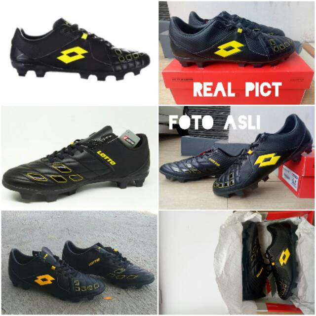 ORIGINAL Lotto Squadra FG Sepatu Sepak Bola L01010010 Black