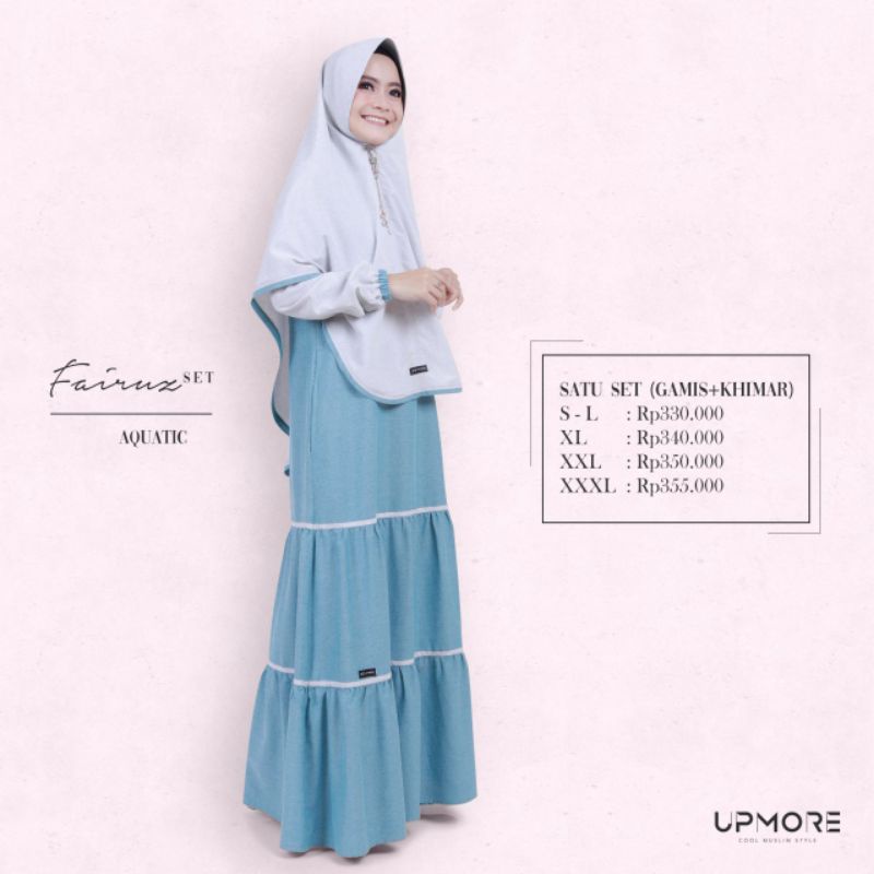 GAMIS SET UPMORE FAIRUZ ADOBE ROSE FAIRUZ AQUATIC