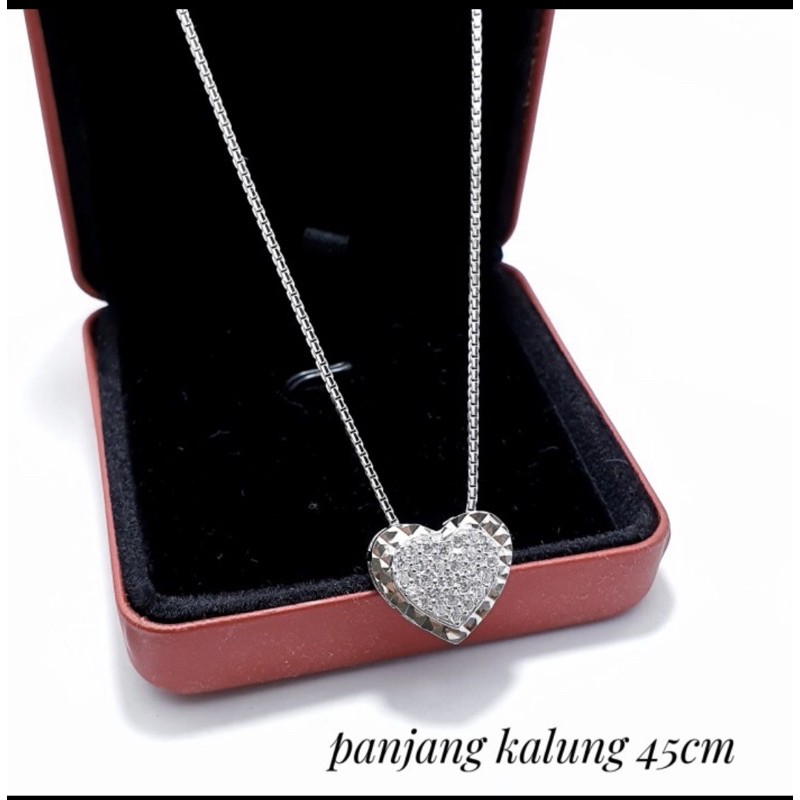 Kalung liontin love kalung love kalung cewek perak 925 lapis emas putih