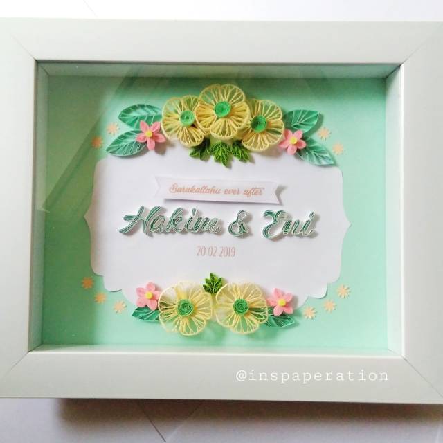 Download Paper Quilling Wedding Gift Kado Nikah Unik Frame 3d Shopee Indonesia