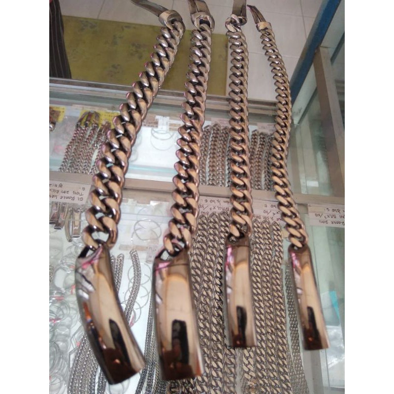 Gelang Pria Titanium Rantai Slot Stainless Steel