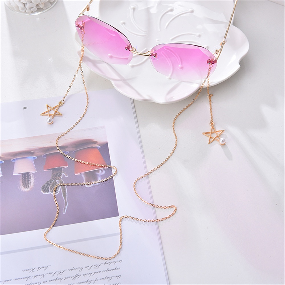 TOP Women Men Glasses Holder Strap Non-slip Eyewear Braid Glasses Chain Holder Necklace Fashion Outdoor Sports Metal Sunglasses Lanyard