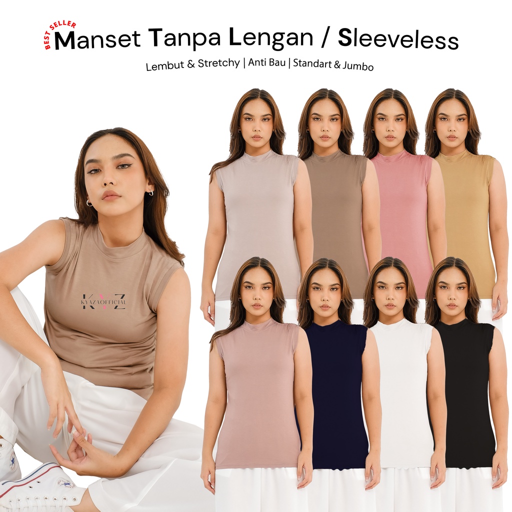 Manset Tanpa Lengan Basic Premium ( Sleeveless) / Kaos Rayon super