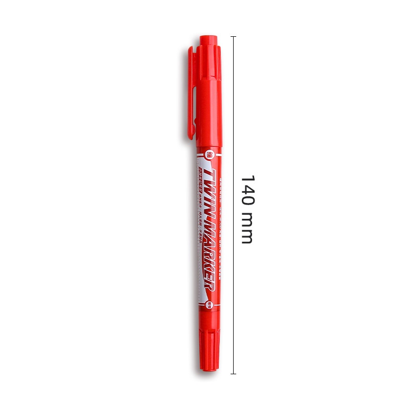 Pen Marker Twin Tinta Hitam / Merah / Biru 0.5 / 1.0mm