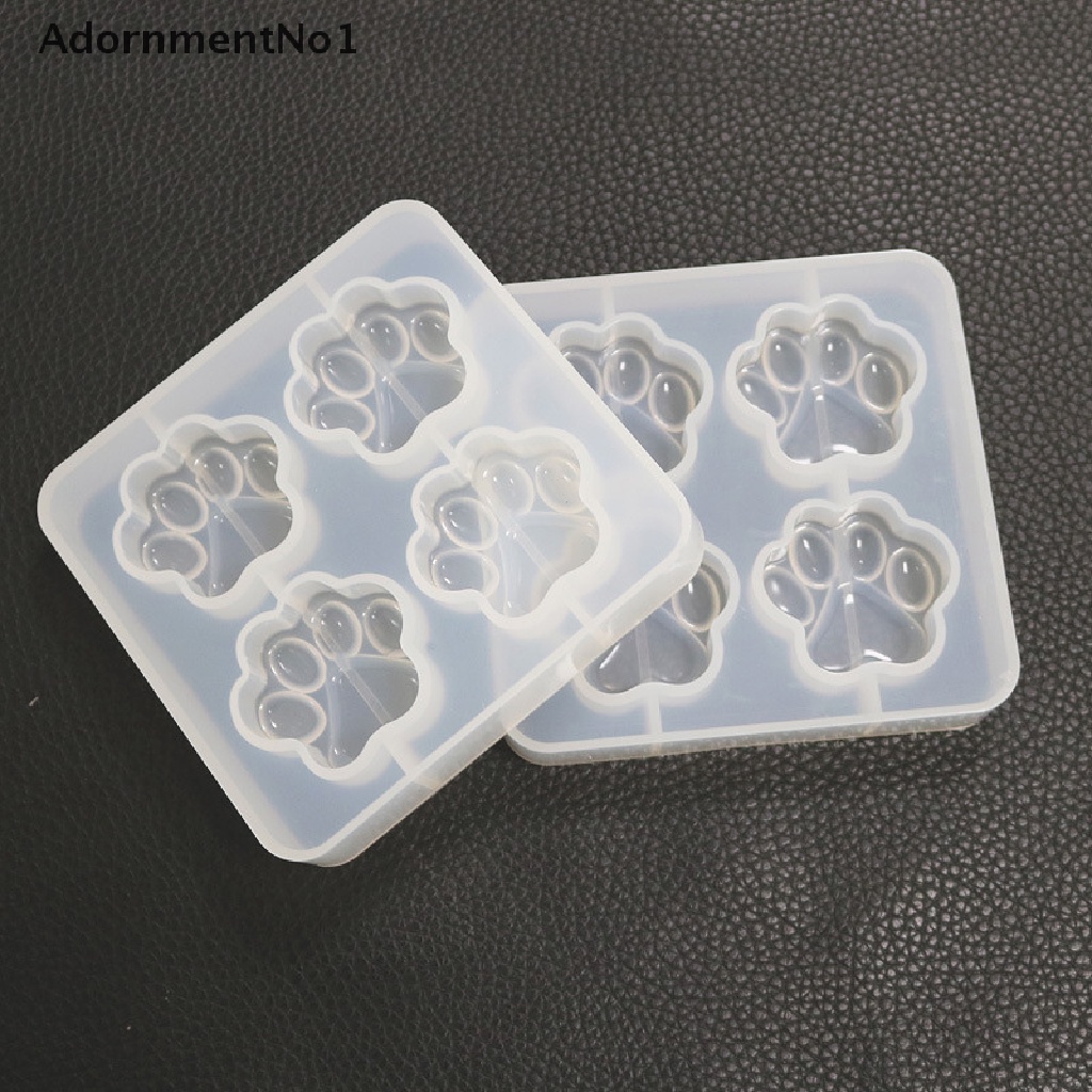 (AdornmentNo1) Cetakan Resin Epoksi UV Handmade DIY Bentuk Telapak Kaki Kucing Bahan Silikon