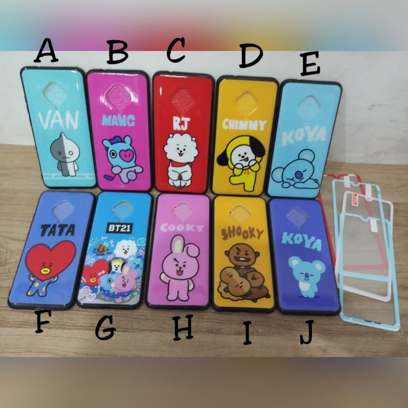 case bt21 + temper REALME 5 5i 5s XIAOMI Redmi 5A 4A SAMSUNG J2Prime