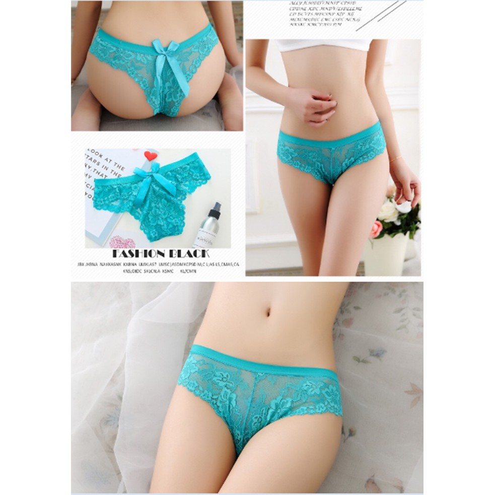 celana dalam thong Wanita CD sexy G-string Lingerie Lace Bahan C065-1