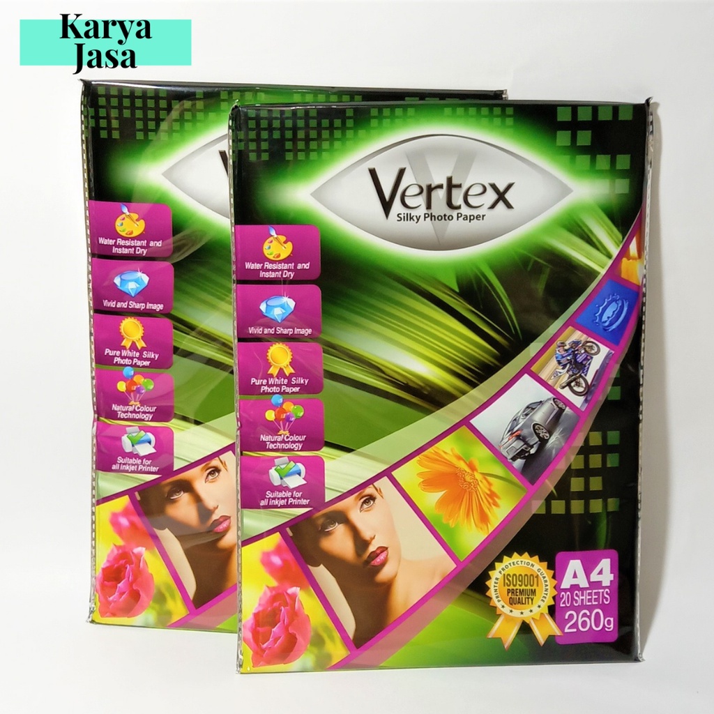 

Vertex Silky Photo Paper A4 260g 20sheets | Kertas Foto Silky Murah | Grosir Medan ATK