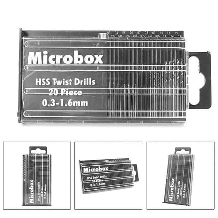 MICROBOX Mata Bor micro Mini PCB High Speed HSS Twist drill 20pcs 0.3-1.6mm Hand Dril