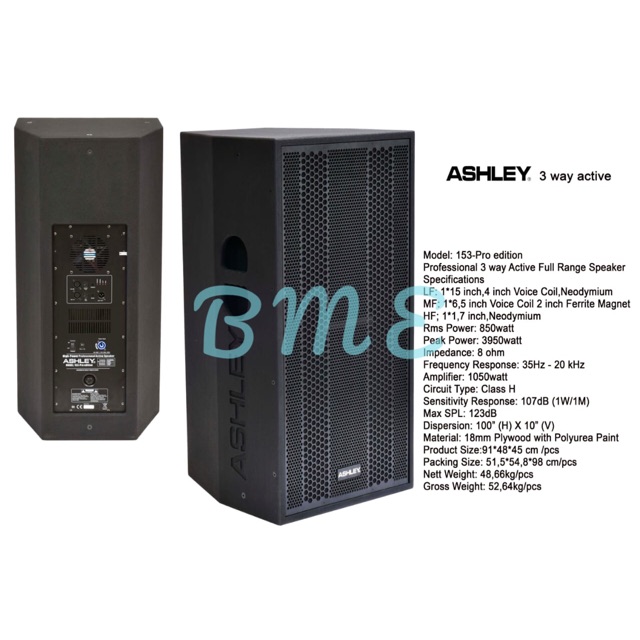 Speaker Aktif Ashley 153 Pro Edition 3 Way Active 153Pro Original