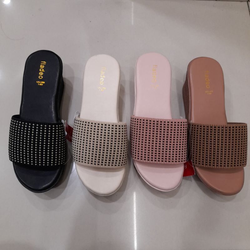 sandal wedges wanita fladeo