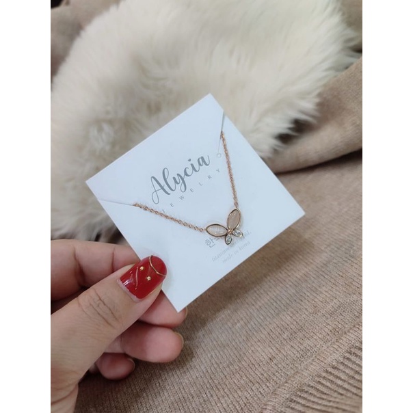 kalung anak anti karat titanium kupu-kupu butterfly