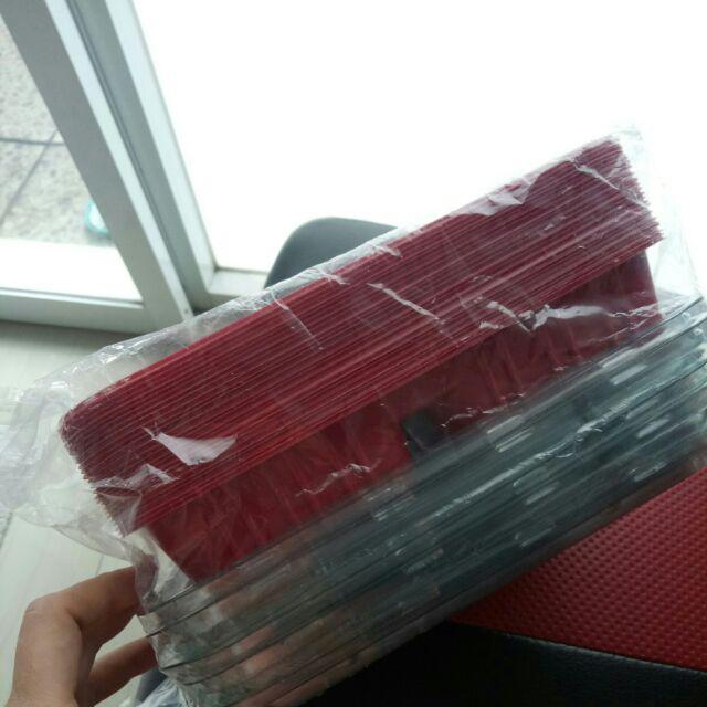 Tray Mika Bento Sekat 3 Merah Lunch Box Kotak Makan