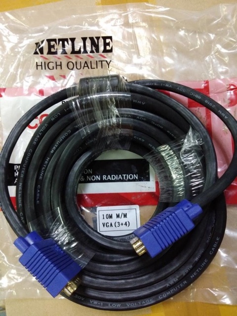 KABEL VGA 10M HIGH QUALITY - GOLD PLATE - VGA 10 METER Netline