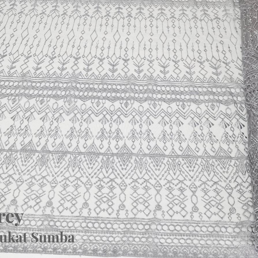 Update 0,5m kain bahan brokat tile prancis brukat kebaya sumba sapto abstrak line salur garis tradis